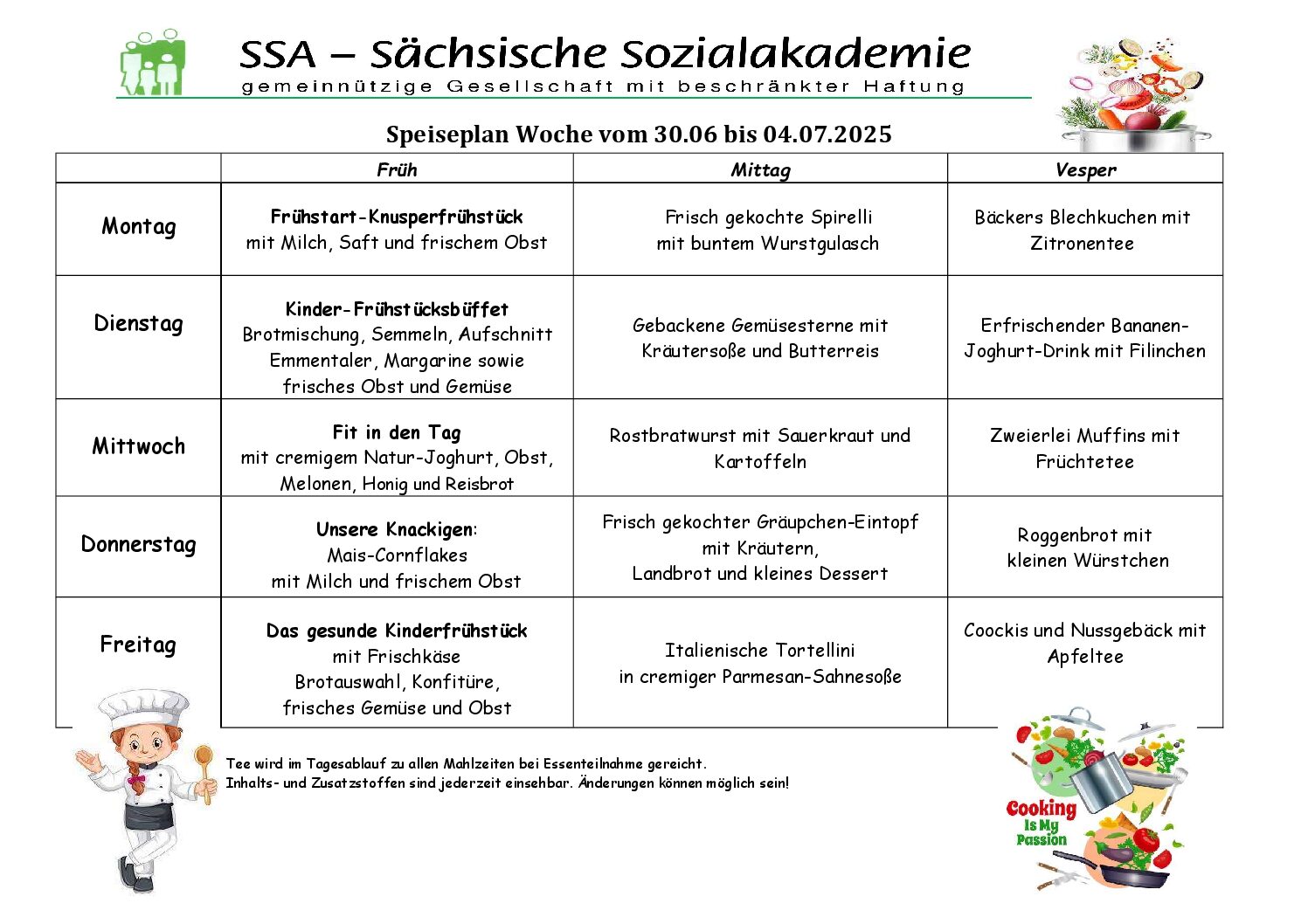 Speiseplan KW 27
