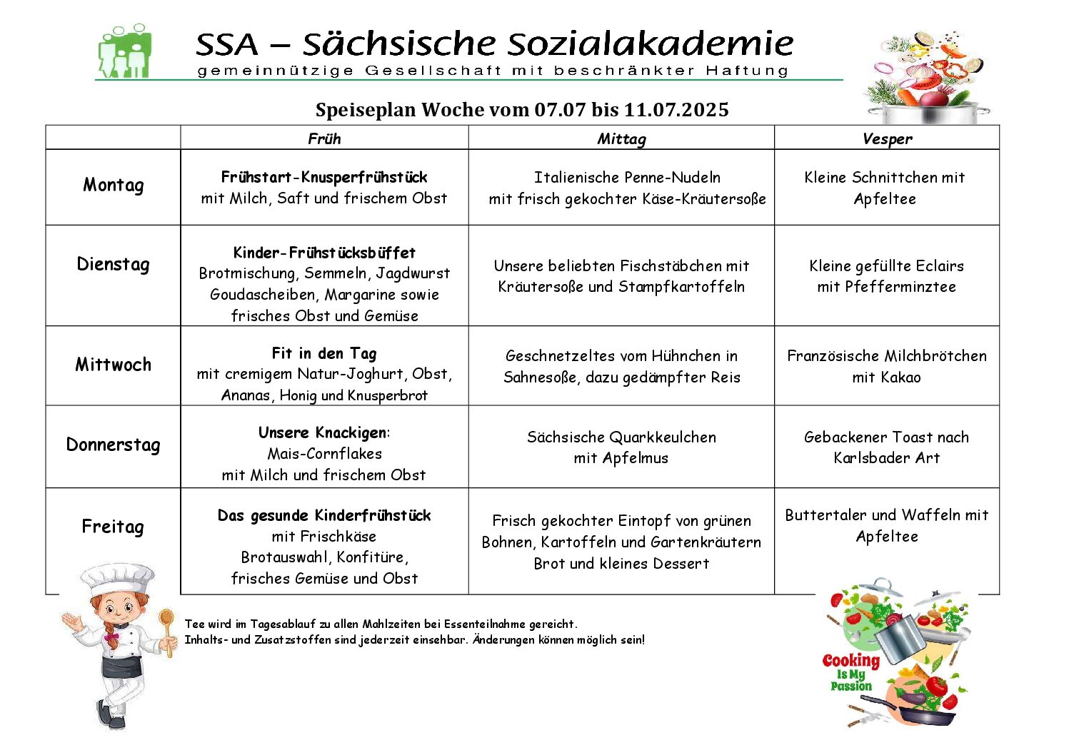 Speiseplan KW 28